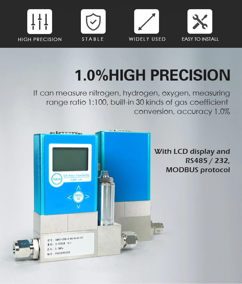 Pulse Output Turbine Flowmeter Gas Liquid Vortex Flowmeter Digital Analog Oxygen Gas Mass Flow Controller Air Flow Meter