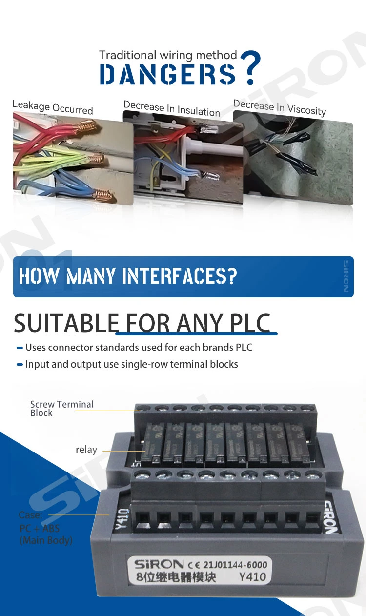 Siron Y410 a Single-Strip Terminal Connection Used for Both The Input and Output Relay Module